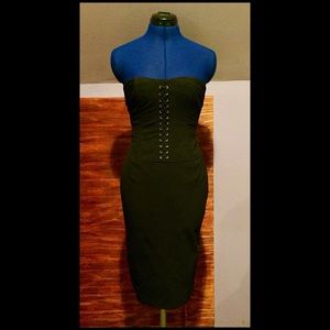 The Limited Stretch Black Corset Bodycon Dress